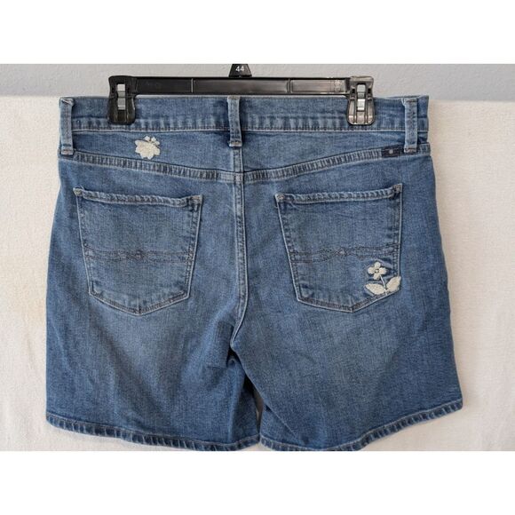 Lucky Brand The Roll Up Denim Shorts Butterfly Embroidery Women's Size 6/28 - Picture 6 of 10